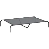 vidaXL Hundebett Erhöht Grau 130x80x20 cm Textilene und Stahl