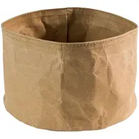 Aps Brødkurv Ø17x11 cm Kraftg foldbar papirspose Læderlook Brun,1 Stk