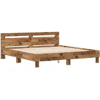 vidaXL Bettrahmen Altholz 203 x 185 x 70 cm Holzwerkstoff