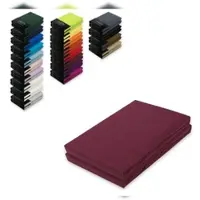 EXKLUSIV HEIMTEXTIL Doppelpack Jersey Spannbettlaken 60 x 120 - 70 x 140 cm Bordeaux
