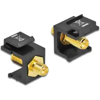 DeLOCK Keystone-Modul 86865, schwarz, RP-SMA, für Koaxial- und Modemkabel, Kunststoff
