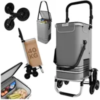 24MOVE Einkaufstrolley ALEGRE 3in1 Trolley faltbarer Einkaufswagen mit Kühlfach, grau