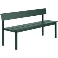 Muuto - Linear Steel Bank mit Rückenlehne, 170 cm, dunkelgrün