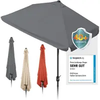 DS Produkte EASYmaxx Sonnenschirm mit UV-Schutz - rechteckig 230 x 140 cm - grau