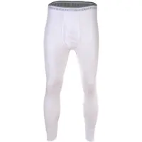 Bugatti Herren Lange Unterhose - Feinripp, Eingriff, Baumwolle, einfarbig Weiß XXL