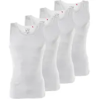 Mustang Unterhemd "Unterhemd 4er Pack", Herren, Gr. L, N-Gr, weiß, Obermaterial: 100% Baumwolle CO., Unterhemden Unterhemd