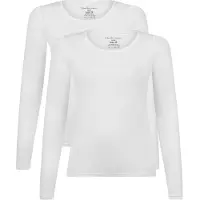 Bamboo Basics Unterhemd "Longsleeve LARA 2er Pack", Damen, Gr. S, N-Gr, weiß, Obermaterial: 68% Viskose CV. 28% Baumwolle CO. 4% Elasthan EL., Unterhemden Unterhemd