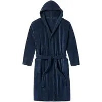 Schiesser Bademantel Herren 128546 Essentials Navy-S