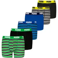 Puma Jungen Boxer Shorts, 6er Pack - Everyday Striped Boxers ECOM 6P, Cotton Stretch, Streifen