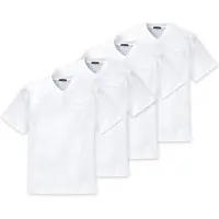 Schiesser Herren American T-Shirt 4er Pack - 1/2 Arm, Unterhemd, V-Ausschnitt