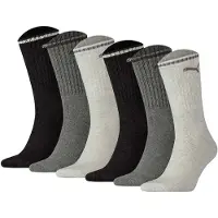 Puma Unisex Sport-Socken, 6er Pack - Sport Crew Stripe, Tennissocken, Streifen