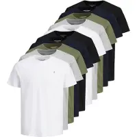 Jack & Jones JACK&JONES Herren T-Shirt, 10er Pack - JORJXJ, T-Shirt, kurzarm, Rundhals, Baumwolle, Logo, einfarbig