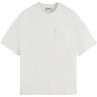 Scotch & Soda Core - 3 Crosses Loose Fit Pocket T-shirt White Größe: L | Basic T-Shirts Outlet | Herren | Weiß