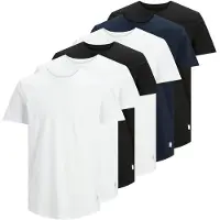 Jack & Jones JACK&JONES Herren T-Shirt, 6er Pack - JJENOA TEE 6PK, Kurzarm, Bio-Baumwolle, einfarbig