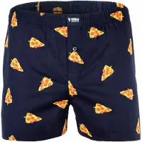 Happy Shorts Webboxer "Web-Boxershorts 1er Pack", Herren, Gr. XL, bunt (pizza), Obermaterial: 100% Baumwolle CO., Unterhosen Webboxer