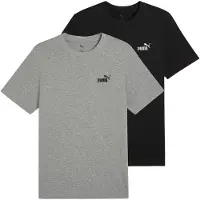 Puma Herren T-Shirt 2er Pack - ESS Small No. 1 Logo Tee , Rundhals, Kurzarm, uni