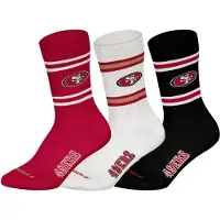 NFL Kurzsocken "Socken 3Pack Crew Socks 3er Pack", Herren, Gr. 43-46, bunt (san francisco 49ers 2), Obermaterial: 58% Baumwolle CO. 39% Polyester PES. 3% Elasthan EL., Socken Kurzsocken