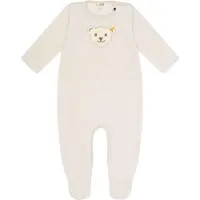 Steiff Baby Strampler - Body, Baumwolle, Bär, Logo, Druckknöpfe, langarm, einfarbig Beige 62