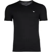 Emporio Armani für Herren. EM000392_AF14132 Set 2 T-Shirts zum Entspannen aus elastischem Strick mit schwarzem V-Ausschnitt (S), Heimtextili