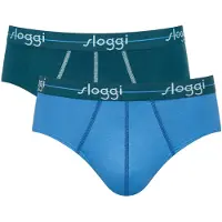 Sloggi Slip "Slip Start midi C2P box 2er Pack", Herren, Gr. XL, blau, Obermaterial: 96% Baumwolle CO. 4% Elasthan EL., Unterhosen Slip