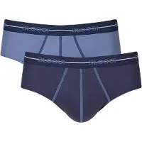 Sloggi Slip "Slip Start midi C2P box 2er Pack", Herren, Gr. XL, blau (dunkelblau, blau), Obermaterial: 96% Baumwolle CO. 4% Elasthan EL., Unterhosen Slip