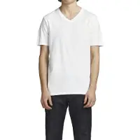 Jack & Jones T-Shirt "T-Shirt JACBASIC V-NECK TEE 2PK 2er Pack", Herren, Gr. M, weiß, Obermaterial: 100% Baumwolle CO., Shirts T-Shirt