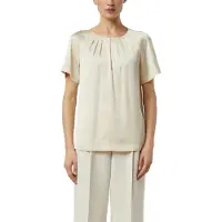 Comma Shirtbluse Sommer-Bluse mit gerafftem Kragen und Cut-out