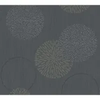 A.S. Création Vliestapete "Black and White" Motiv botanisch floral strukturiert Moderne Tapete Kreise Floral Tapeten Wohnzimmer modern Design Optik
