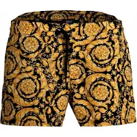 Versace Herren Badeshorts - Barocco, Swim Shorts, Boxer, Badehose, gemustert, gewebt Gelb / L