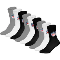 NFL Unisex Socken, 9er Pack - Shield 9Pack Crew Socks, Logo, Baumwollmischung