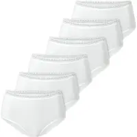 Schiesser Damen Midi-Slips, 6er Pack - 6Pack Midi, Stretch Cotton, uni