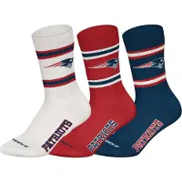 NFL Kurzsocken "Socken 6Pack Crew Socks 6er Pack", Damen, Gr. 43-46, bunt (new england patriots 2, weiß), Obermaterial: 58% Baumwolle CO. 39% Polyester PES. 3% Elasthan EL., Socken Kurzsocken