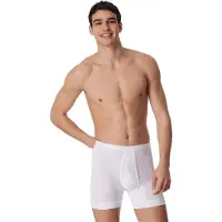 Schiesser Herren Unterhose mit Eingriff, lang, 3er Pack - Original Classics, Doppelripp, Baumwolle