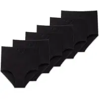 Schiesser Slip "Slip Cotton Essentials 6P 6er Pack", Damen, Gr. XXL, schwarz, Obermaterial: 100% Baumwolle CO., Unterhosen Slip