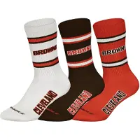 NFL Kurzsocken "Socken 6Pack Crew Socks 6er Pack", Damen, Gr. 43-46, N-Gr, bunt (cleveland brauns, weiß), Obermaterial: 58% Baumwolle CO. 39% Polyester PES. 3% Elasthan EL., Socken Kurzsocken