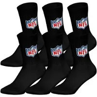 NFL Unisex Socken, 6er Pack - Shield 6Pack Crew Socks, Logo, Polyester-Baumwollmischung