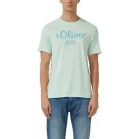 s.Oliver Herren T-Shirt - Basic, Logoprint, Rundhals, Baumwolle