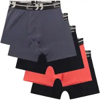 Sanetta Boxershorts "Boxershort 5er Pack", Jungen, Gr. 140, bunt (schwarz, grau, orange), Obermaterial: 95% Baumwolle CO. 5% Elasthan EL., Unterhosen Boxershorts