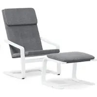 vidaXL Relaxsessel mit Hocker Dunkelgrau Stoff