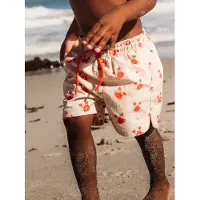 Swim Essentials Badehose, Crabby Red/Beige, 122-128