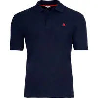 U.S. POLO ASSN. Herren Poloshirt - Piquet, Logo-Stickerei, Baumwolle Stretch Dunkelblau 3XL