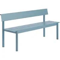 Muuto - Linear Steel Bank mit Rückenlehne, 170 cm, hellblau