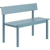 Muuto - Linear Steel Bank mit Rückenlehne, 110 cm, hellblau