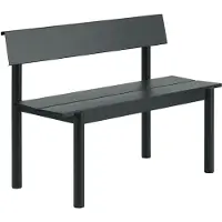 Muuto - Linear Steel Bank mit Rückenlehne, 110 cm, schwarz