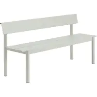 Muuto - Linear Steel Bank mit Rückenlehne, 170 cm, grau