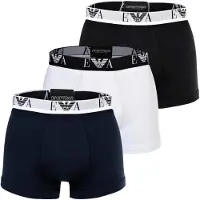 Giorgio Armani EMPORIO Herren Trunks, Weiß/AR.Blau/Schwarz, S