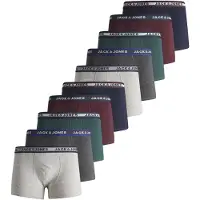 Jack & jones JACK&JONES Jungen Boxershorts, 10er Pack - JACOLIVER TRUNKS, Baumwoll-Stretch, Logobund