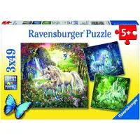 Ravensburger 3 x 49 Teile Kinder Puzzle Schöne Einhörner 09291