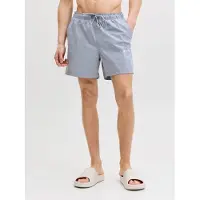 Jack & jones Badeshorts "JPSTMAUI NORREBRO SWIM SHORTS", Herren, Gr. S, N-Gr, grau (tradewinds), Web, Polyester, unifarben, Badehosen Badeshorts