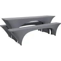 Beautissu BIERTISCHHUSSE Victoria 70cm Stretch Anthrazit (3tlg)